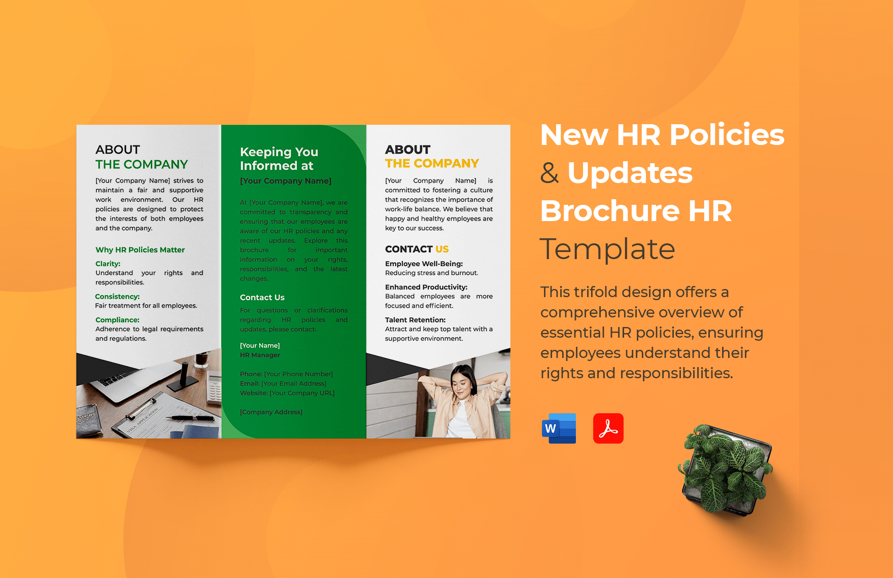New HR Policies And Updates Brochure HR Template