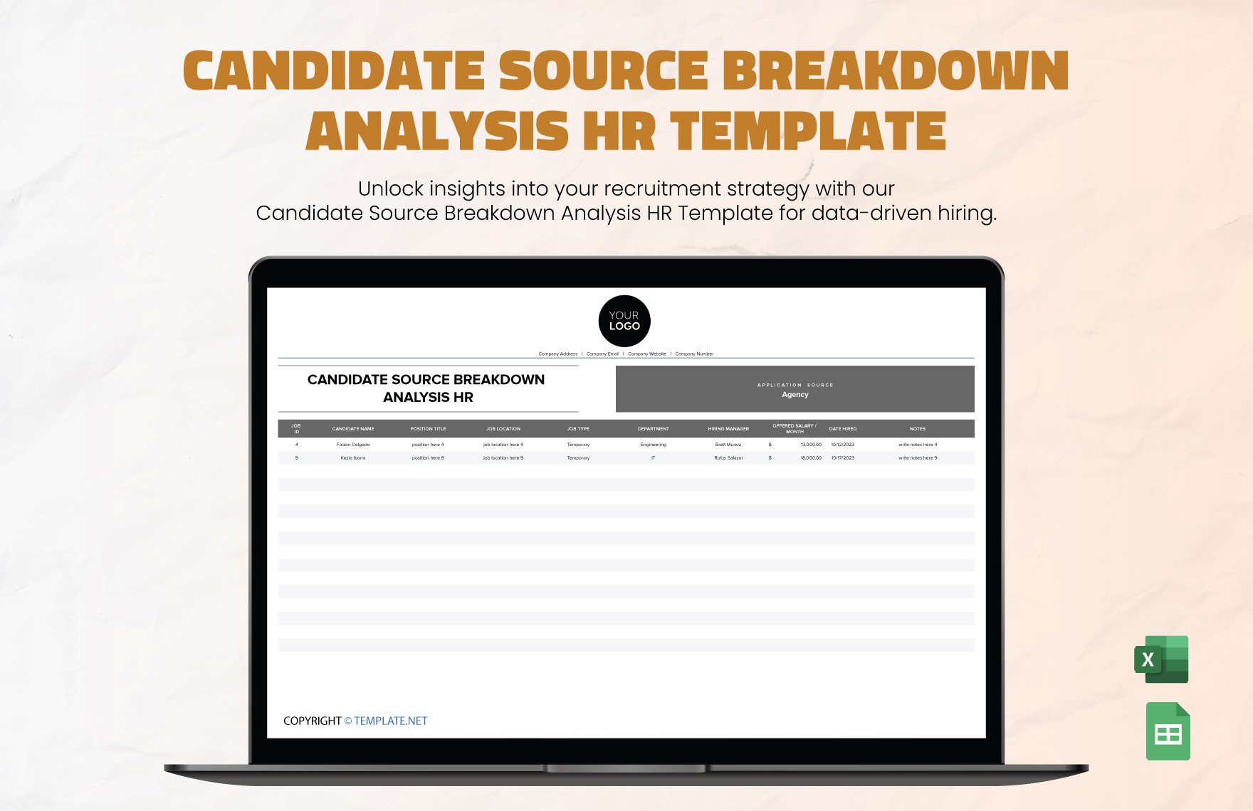 Candidate Source Breakdown Analysis HR Template