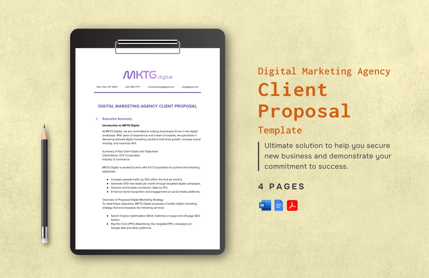 Digital Marketing Agency Client Proposal Template