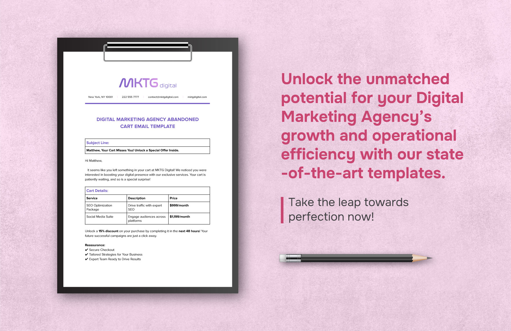 Digital Marketing Agency Abandoned Cart Email Template
