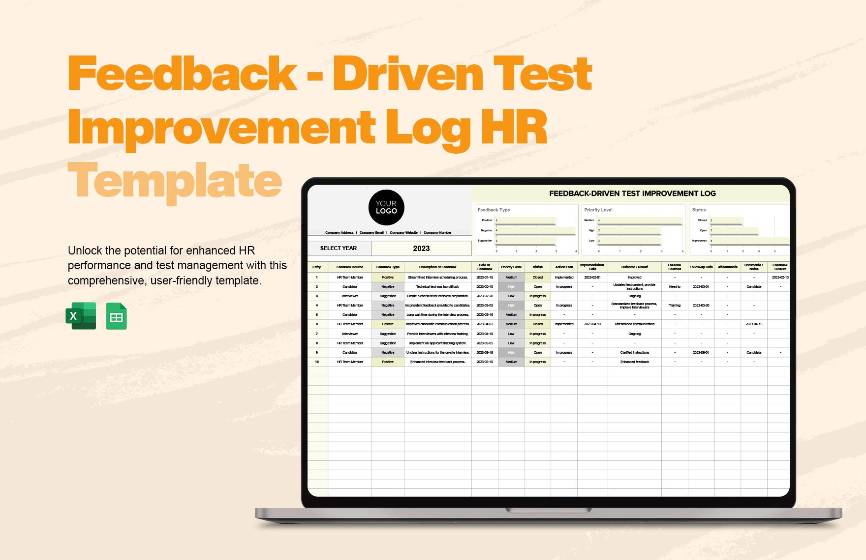 Feedback-driven Test Improvement Log HR Template