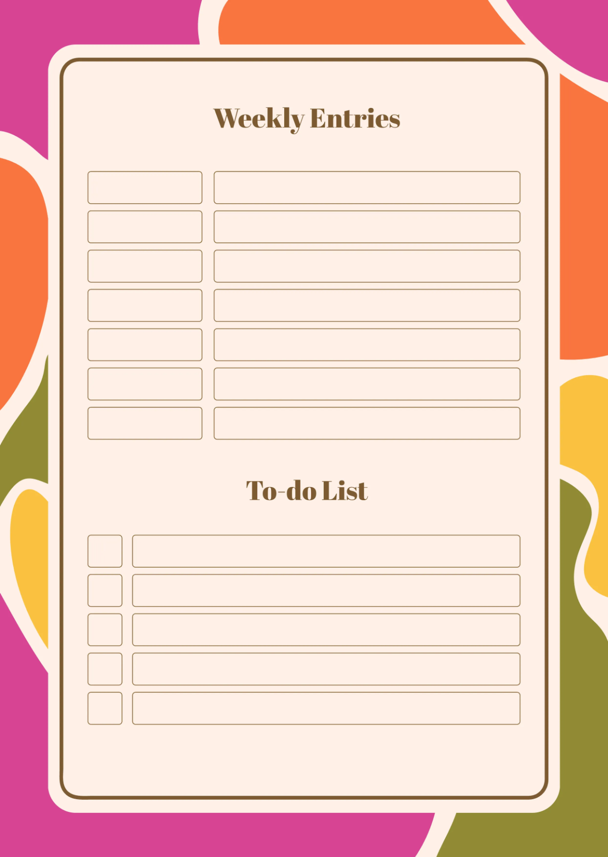 Free Blank Journal Template to Edit Online