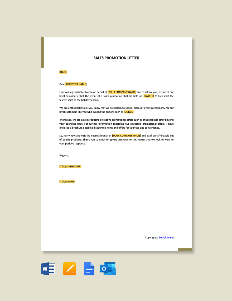 Free Sales Promotion Letter Template