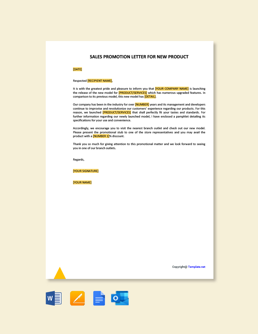 Sales Promotion Letter for New Product in Google Docs, Pages, Word, PDF - Download | Template.net