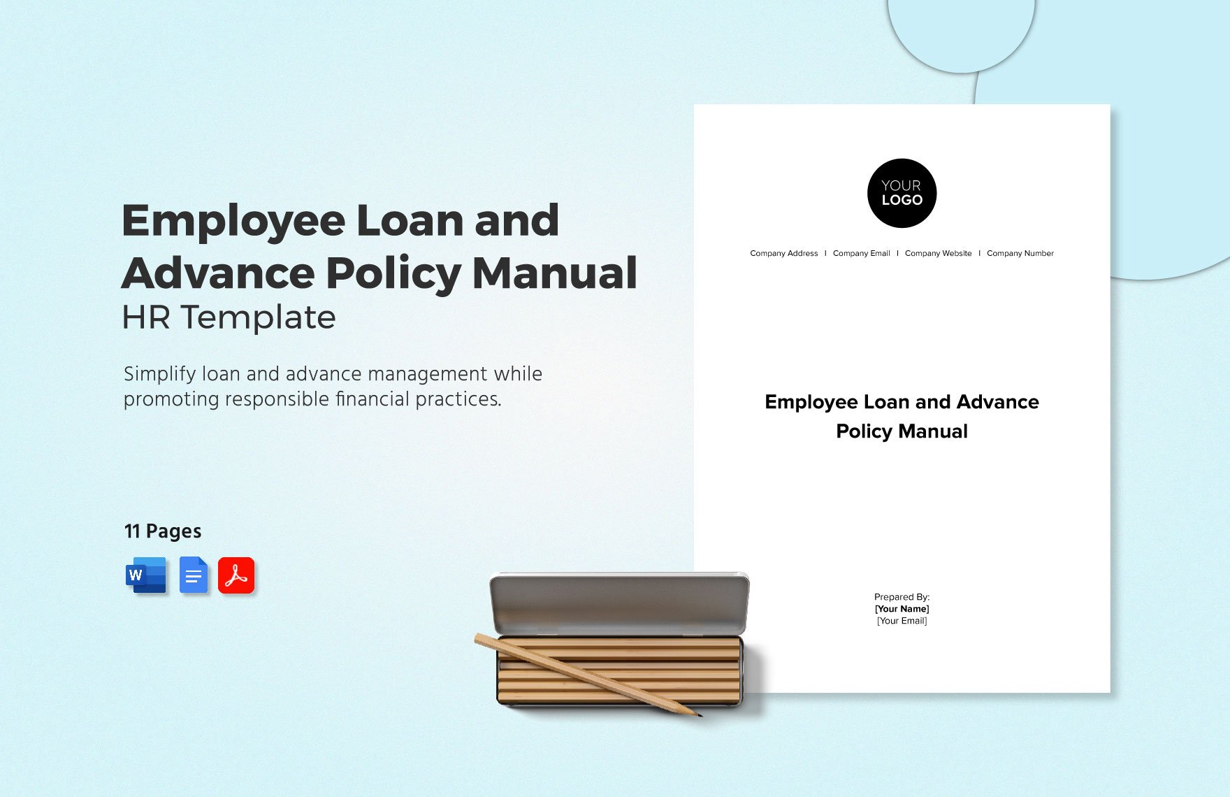 Employee Loan and Advance Policy Manual HR Template in Word, Google Docs, PDF