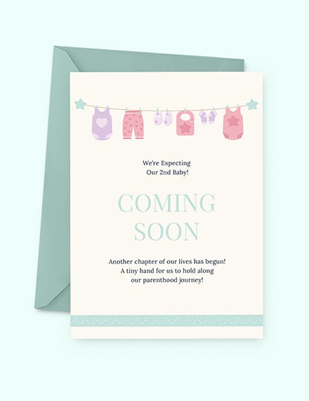 Coming Soon Pregnancy Announcement Card Template Word Psd