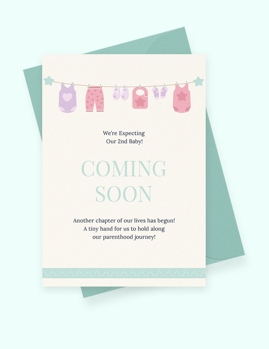Coming Soon Pregnancy Announcement Card Template