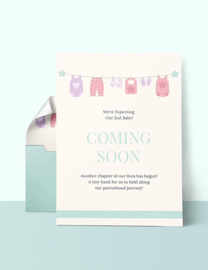 Coming Soon Pregnancy Announcement Card Editable