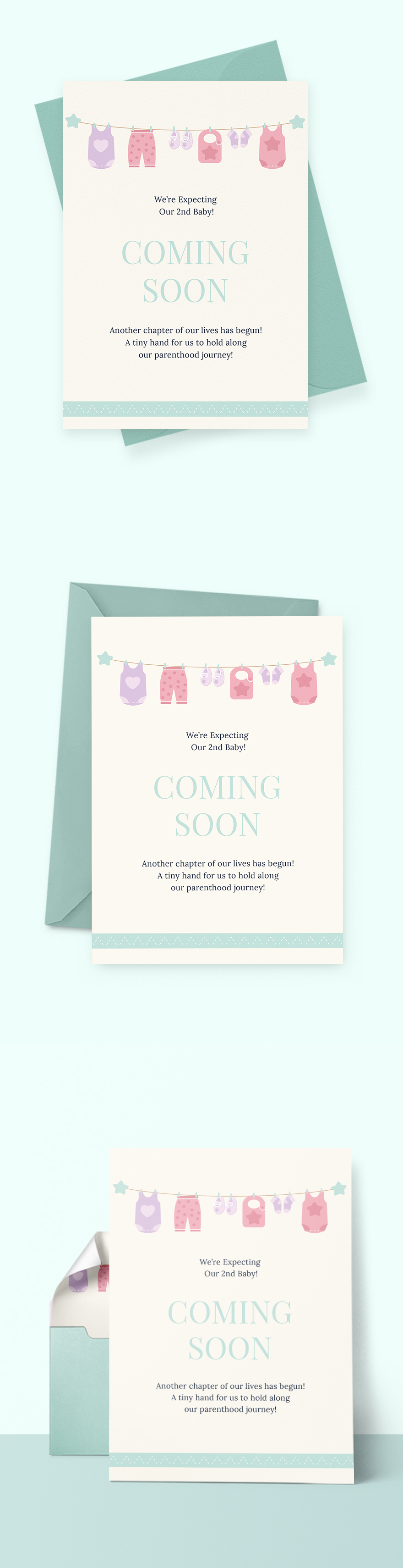 Coming Soon Pregnancy Announcement Card Template