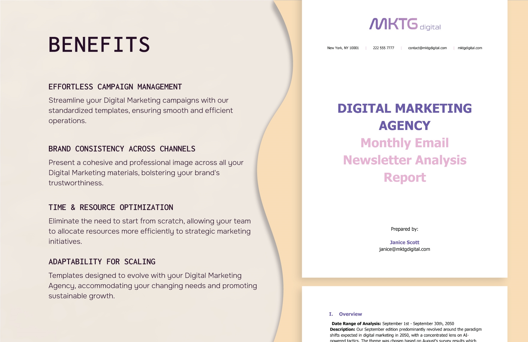 Digital Marketing Agency Monthly Email Newsletter Analysis Report Template