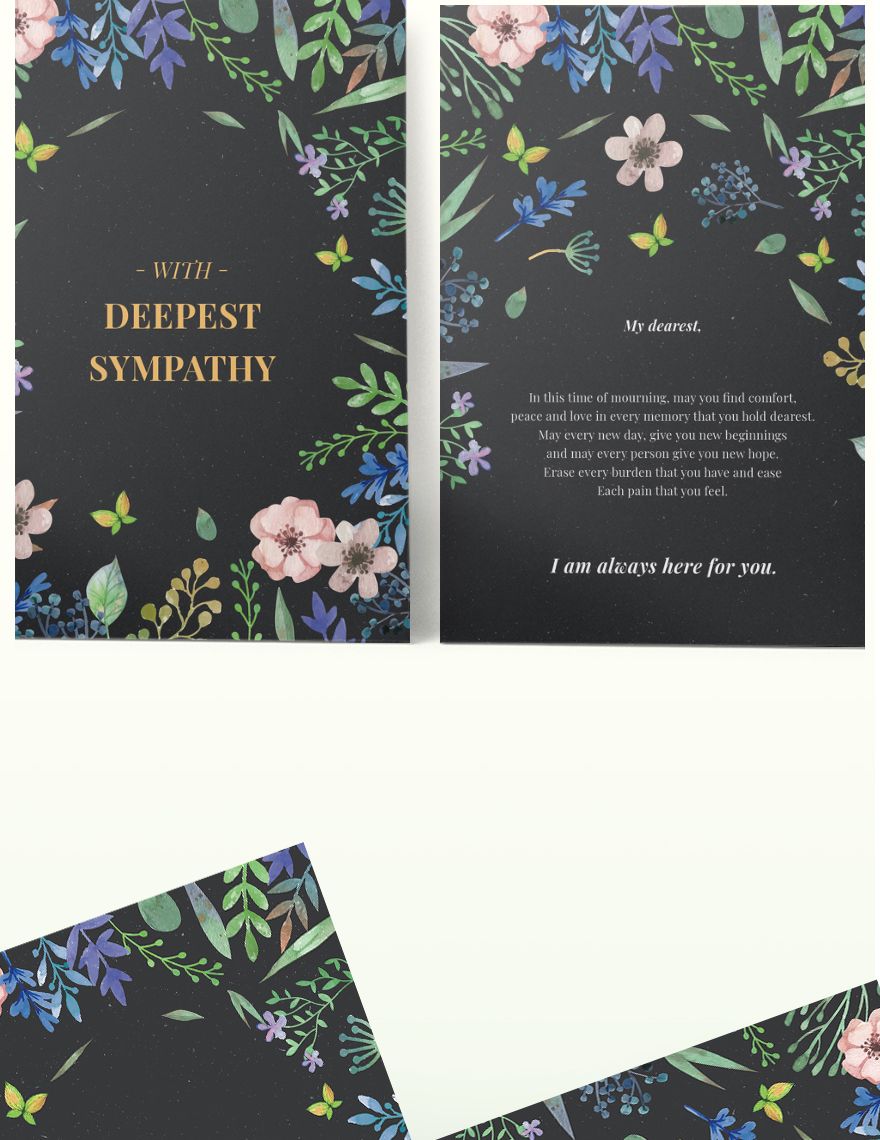 Floral Sympathy Card Template