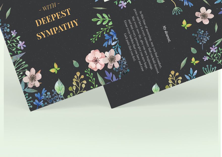Floral Sympathy Card Template