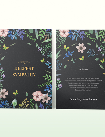 Free Floral Sympathy Card Template to Edit Online