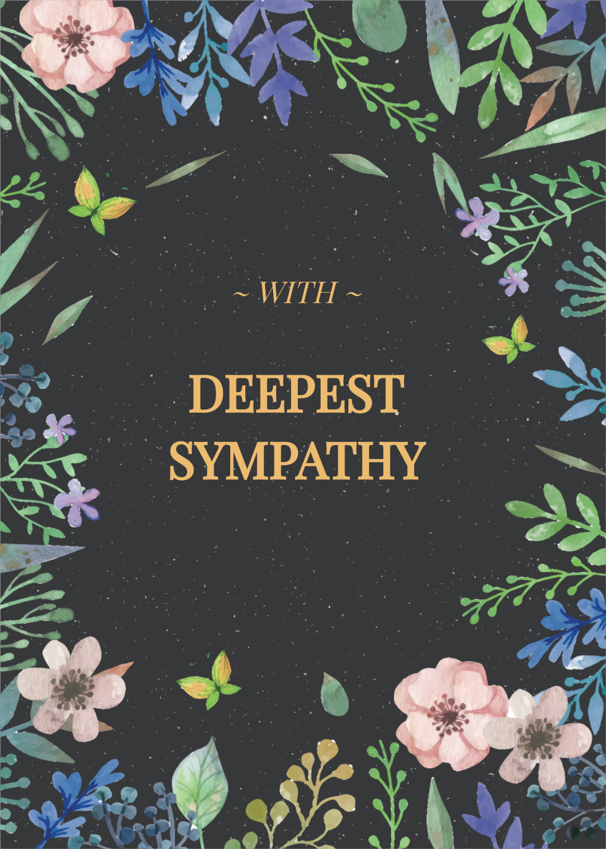 Free Floral Sympathy Card Template