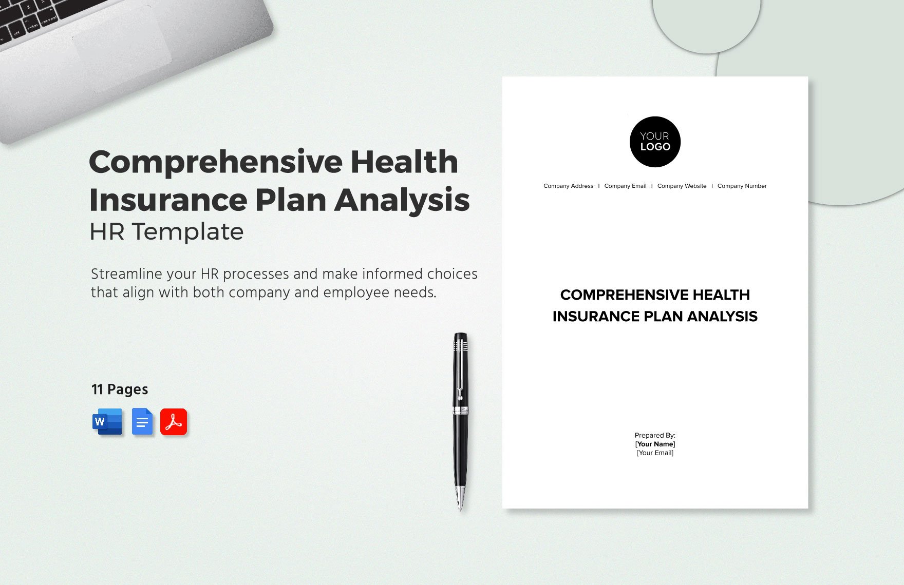 Comprehensive Health Insurance Plan Analysis HR Template