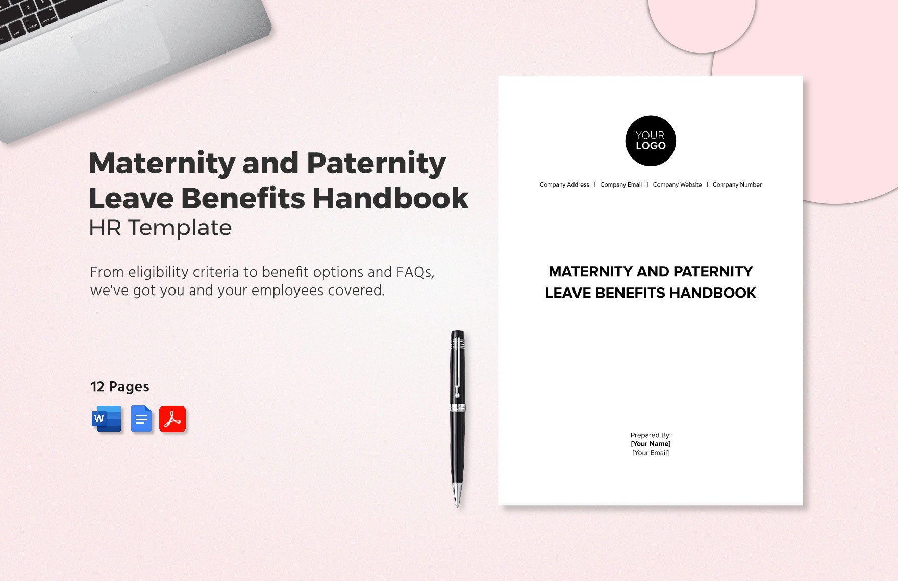 Maternity and Paternity Leave Benefits Handbook HR Template in Word, Google Docs, PDF