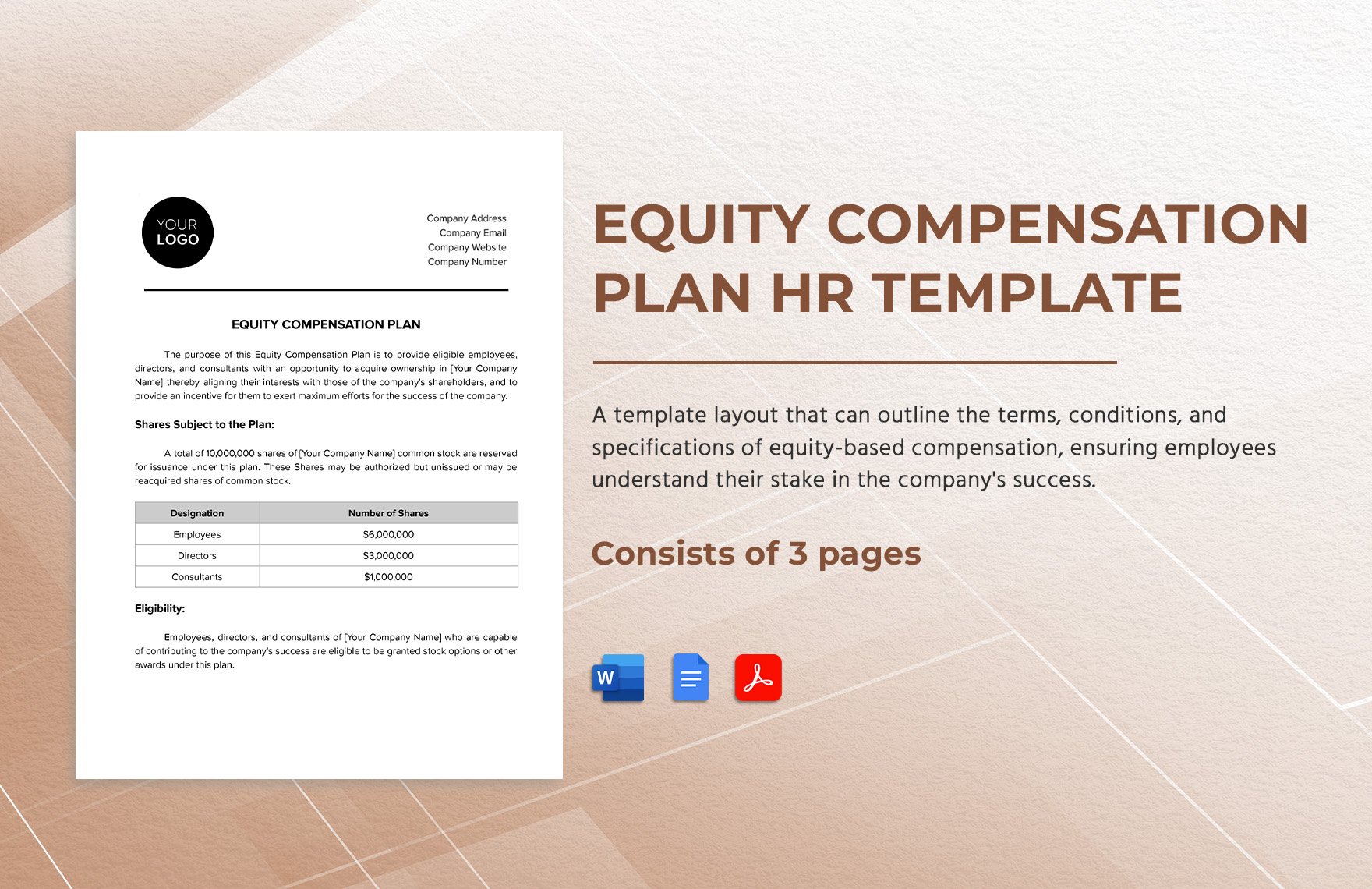 Equity Compensation Plan HR Template in Word, Google Docs, PDF