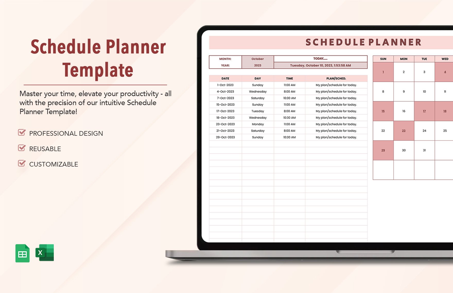 Schedule Planner Template