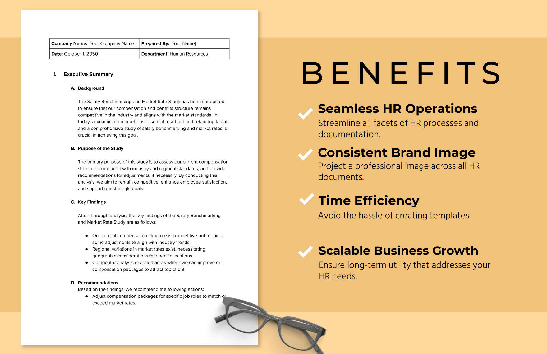 Salary Benchmarking and Market Rate Study HR Template