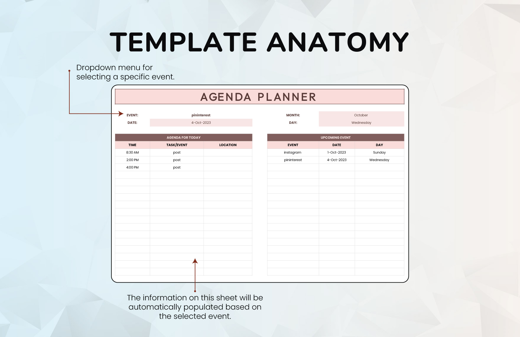 Agenda Planner Template