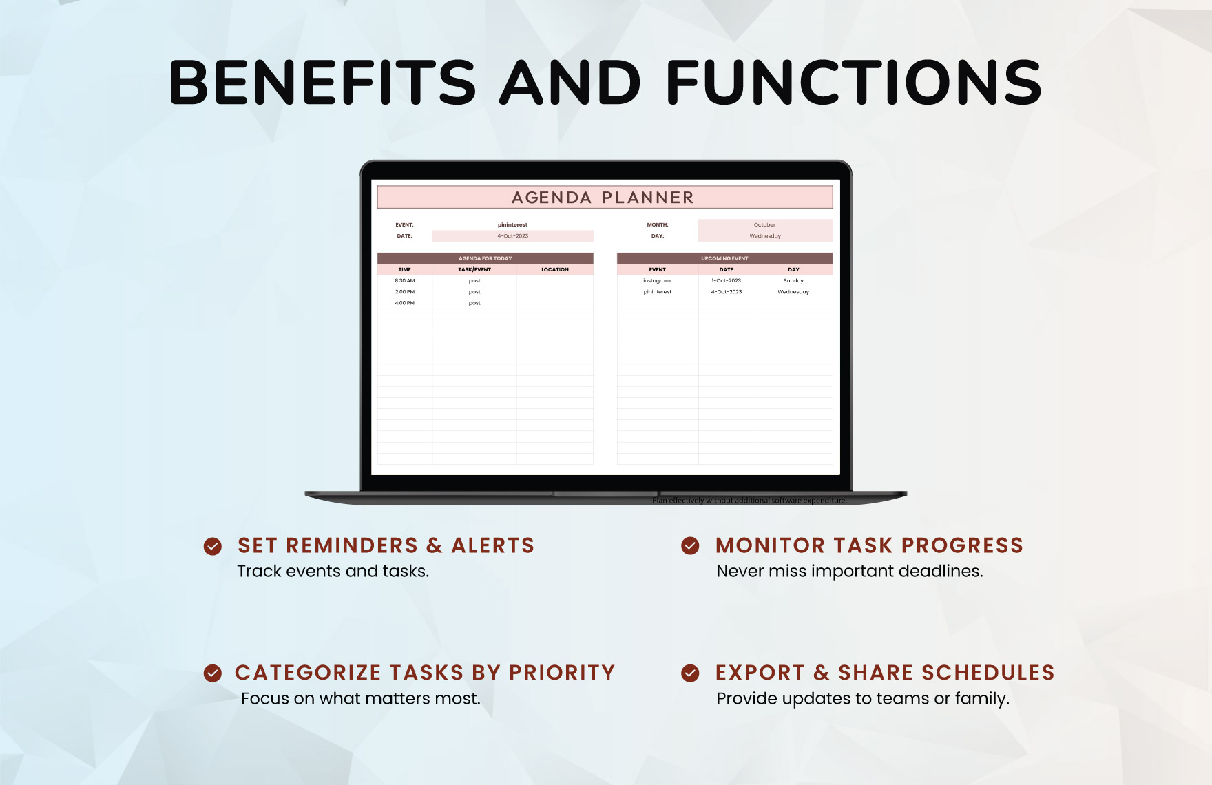 Agenda Planner Template