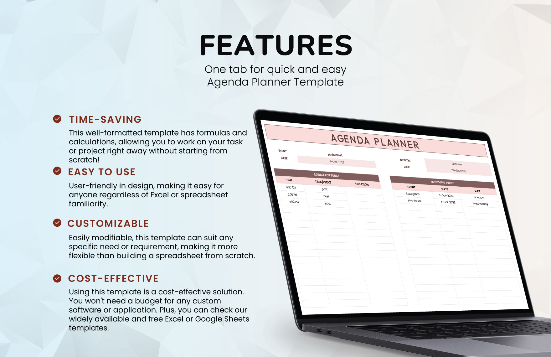 Agenda Planner Template