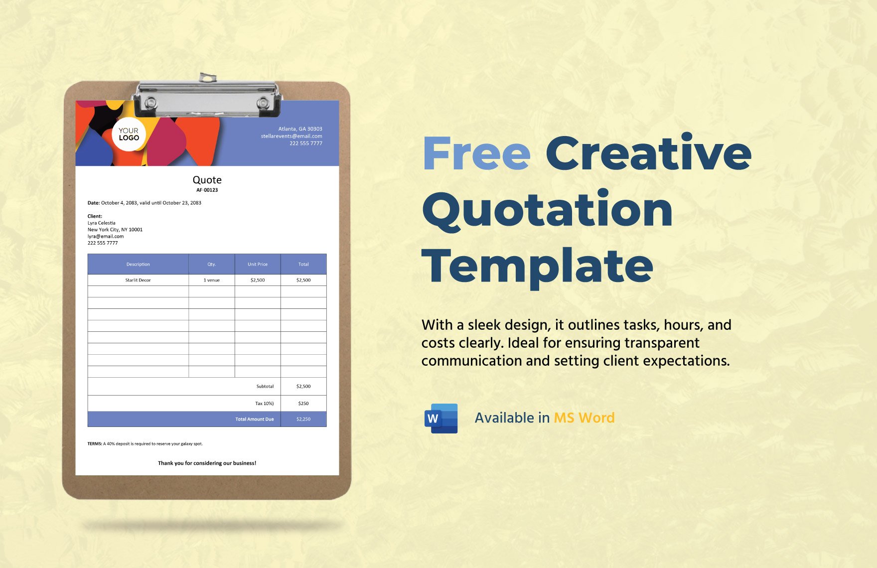 Free Creative Quotation Template
