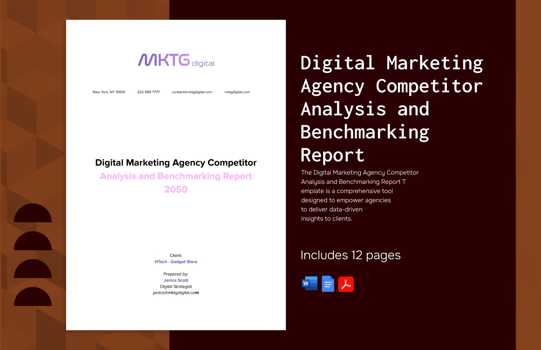 Digital Marketing Agency Competitor Analysis and Benchmarking Report Template
