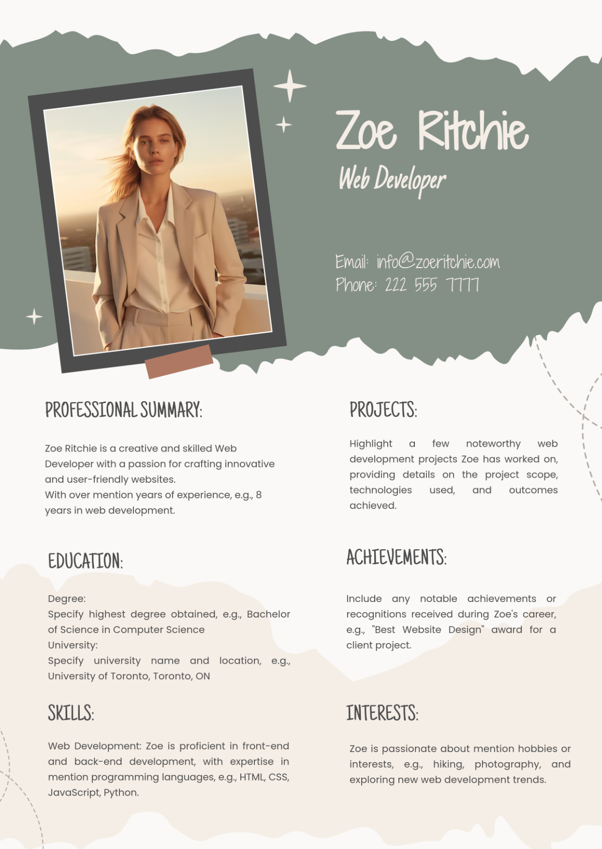 Creative Profile Template - Edit Online & Download