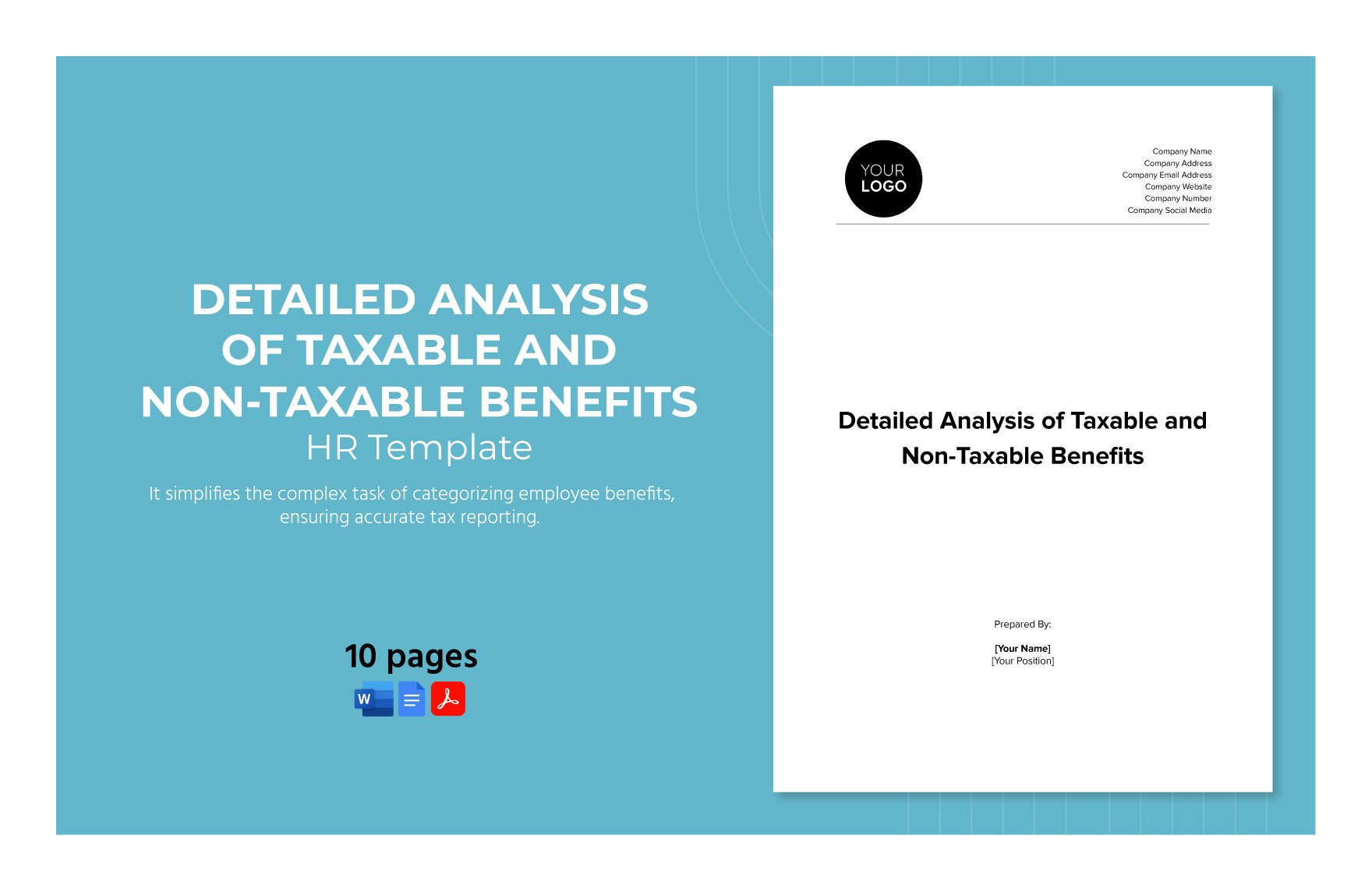 Detailed Analysis of Taxable and Non-Taxable Benefits HR Template in Word, Google Docs, PDF