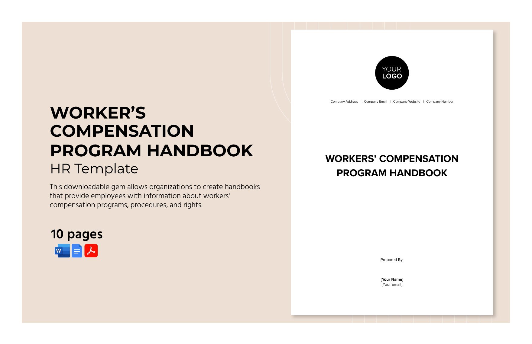 Workers' Compensation Program Handbook HR Template in Word, Google Docs, PDF