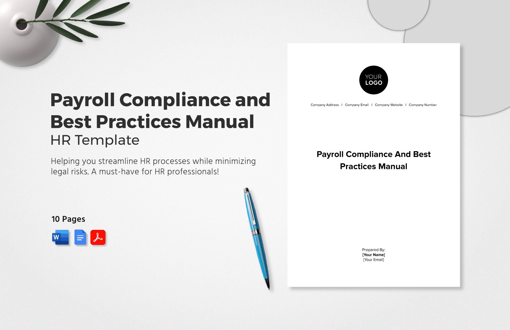 Payroll Compliance and Best Practices Manual HR Template