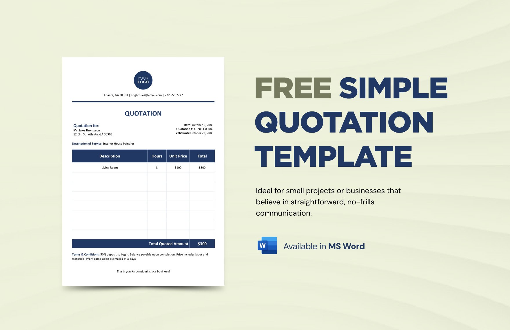 Free Simple Quotation Template