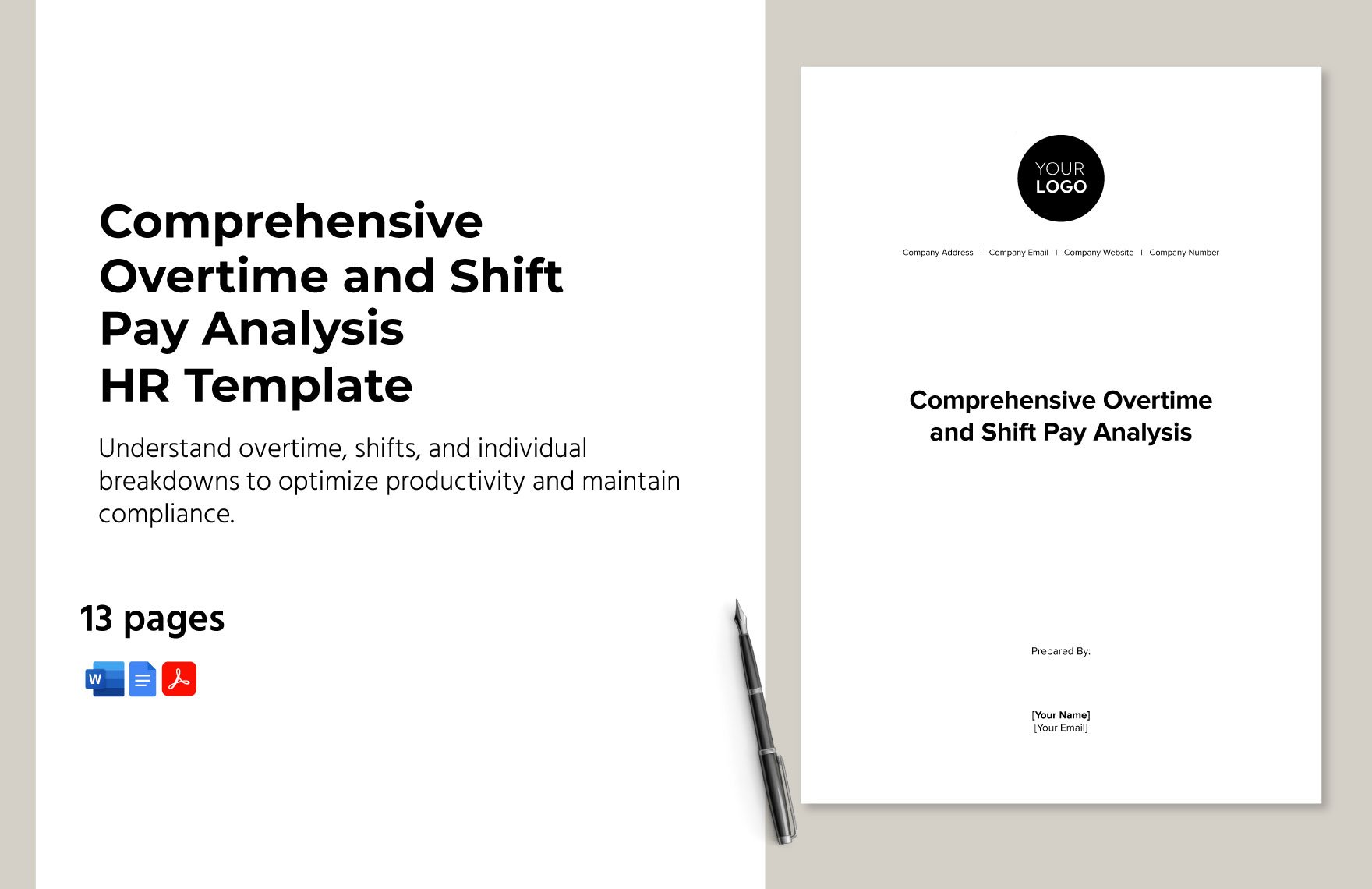 Comprehensive Overtime and Shift Pay Analysis HR Template in Word, Google Docs, PDF