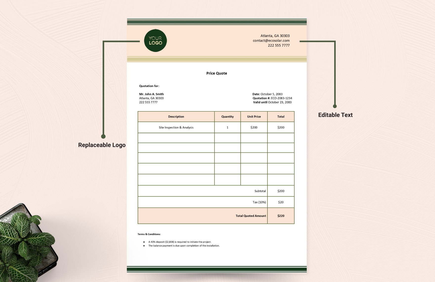 Quotation Document Template
