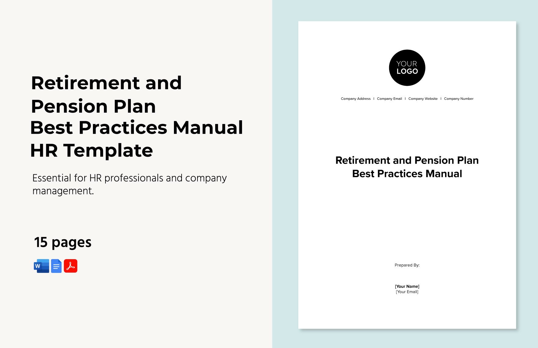 Retirement and Pension Plan Best Practices Manual HR Template in Word, Google Docs, PDF