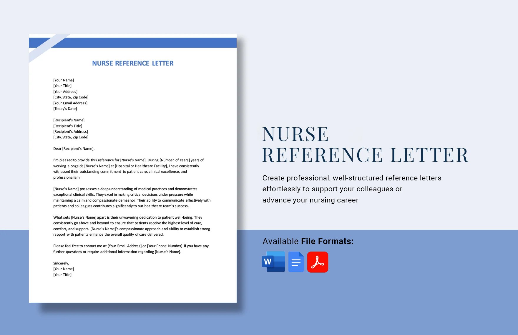 Nurse Reference Letter in Word, Google Docs, PDF