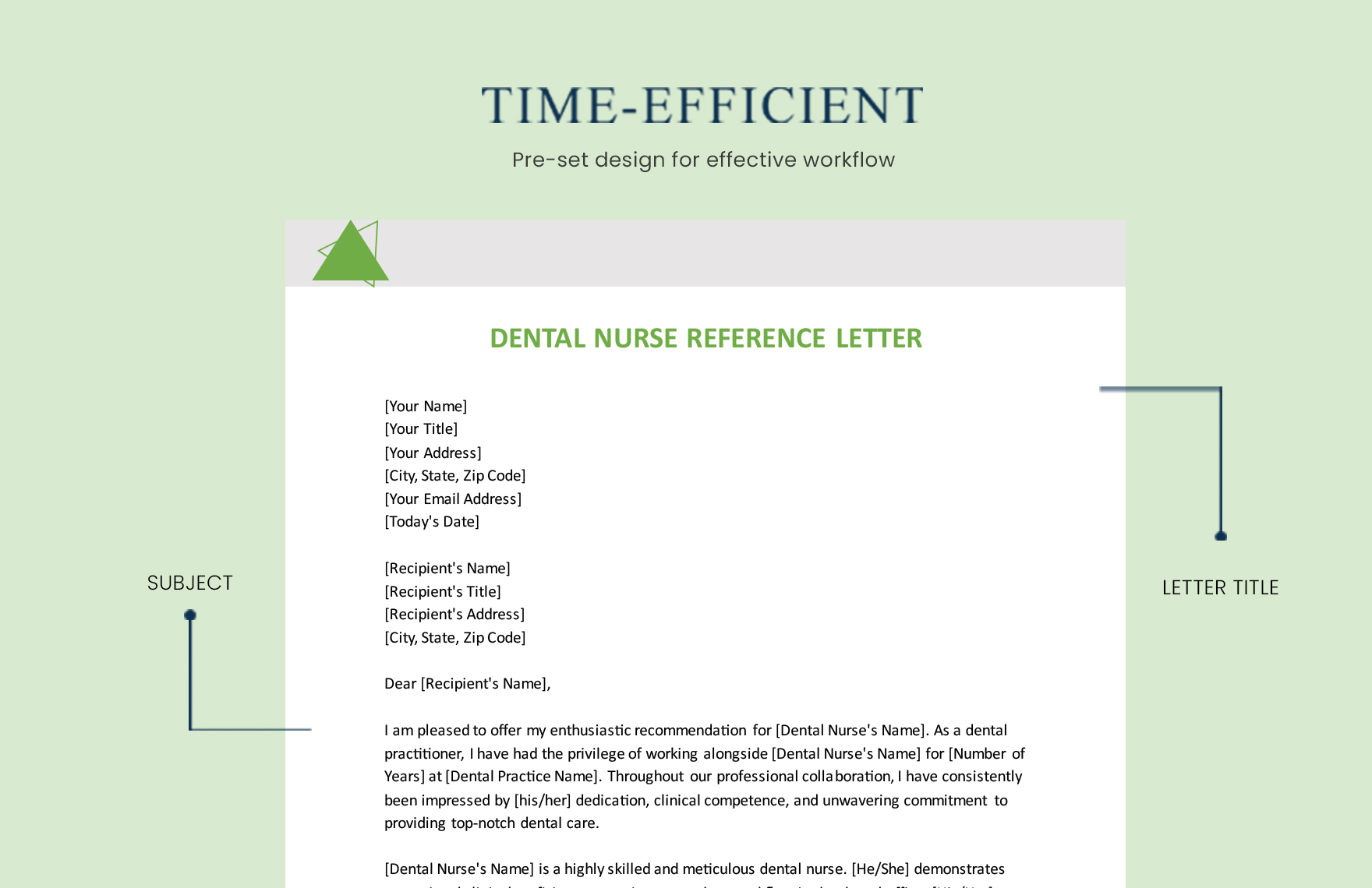 Dental Nurse Reference Letter