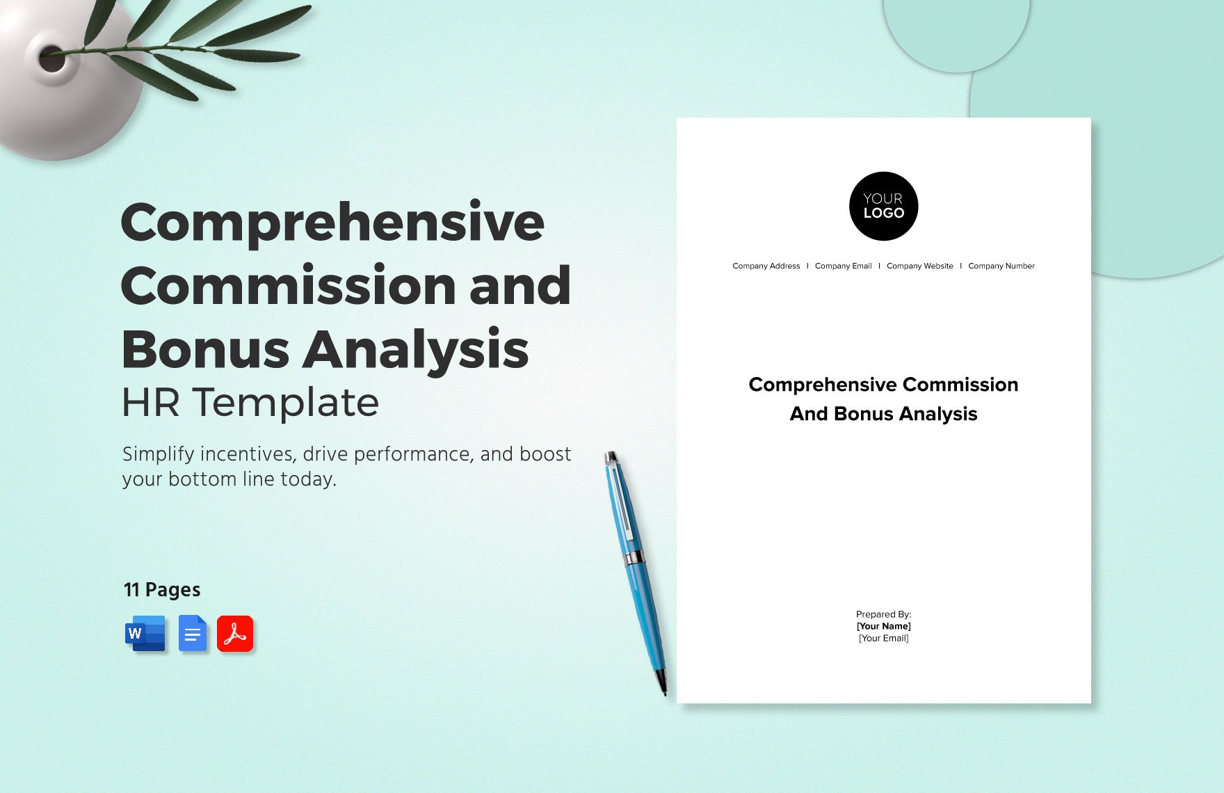 Comprehensive Commission and Bonus Analysis HR Template