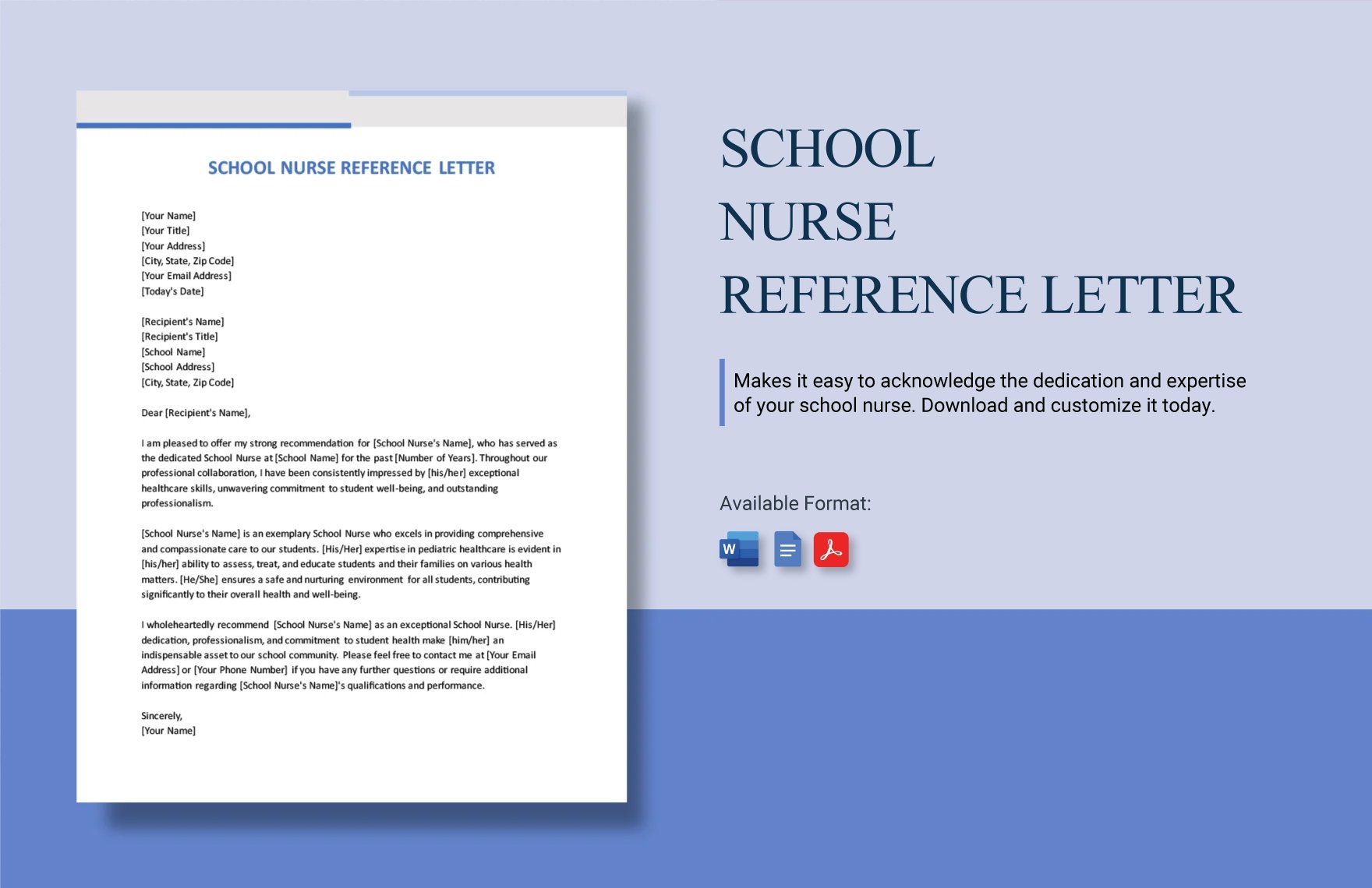 School Nurse Reference Letter in Word, Google Docs, PDF