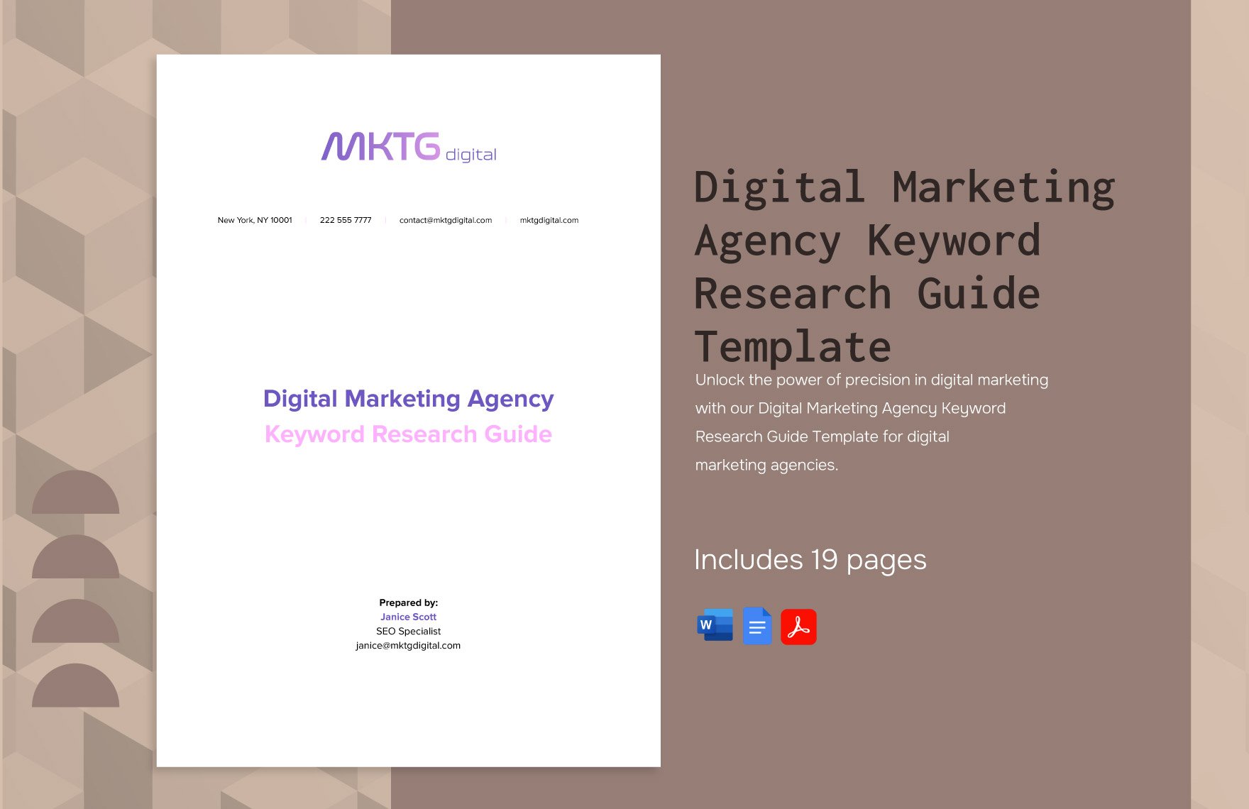 Digital Marketing Agency Keyword Research Guide Template