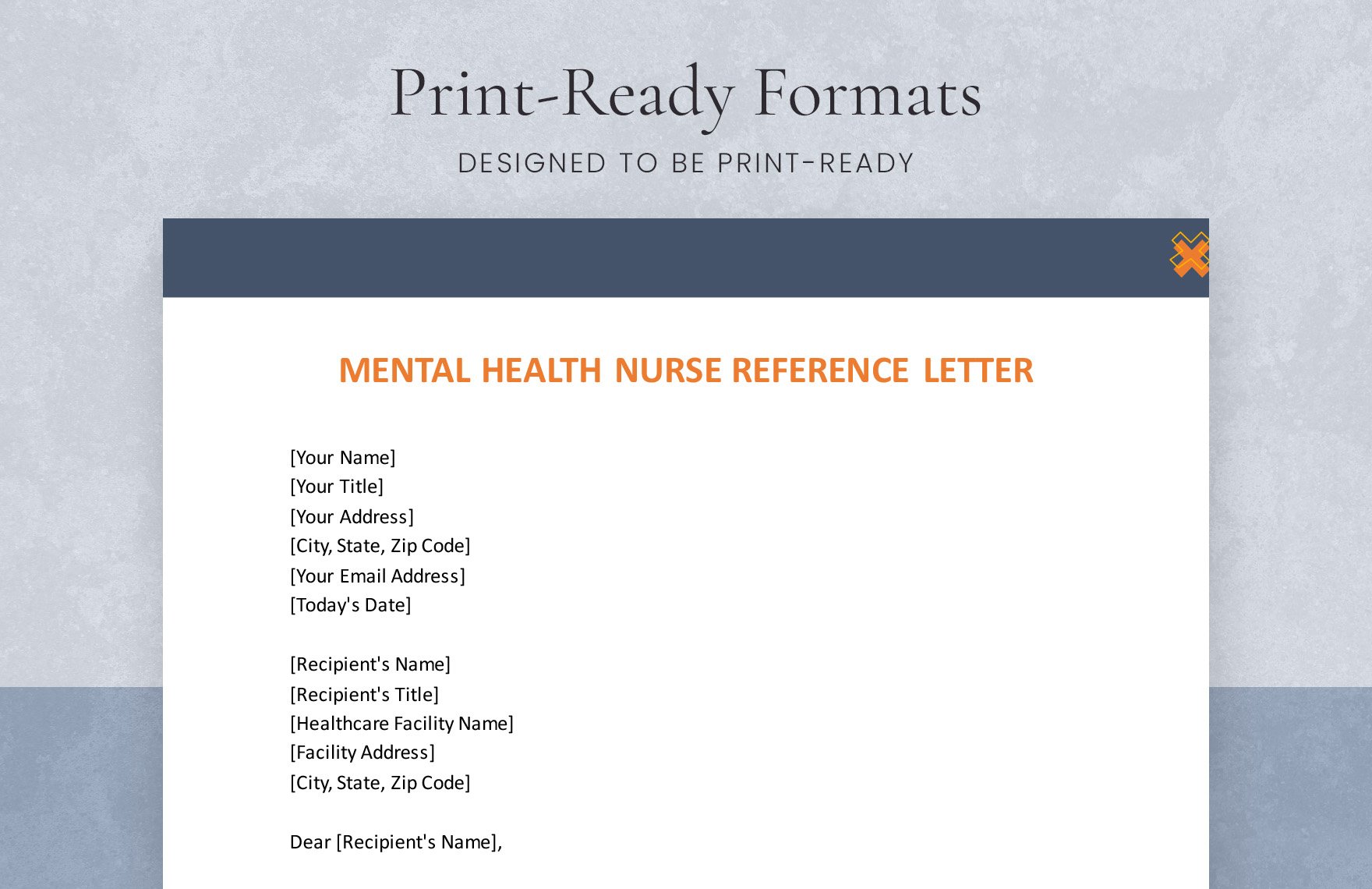 Mental Health Nurse Reference Letter