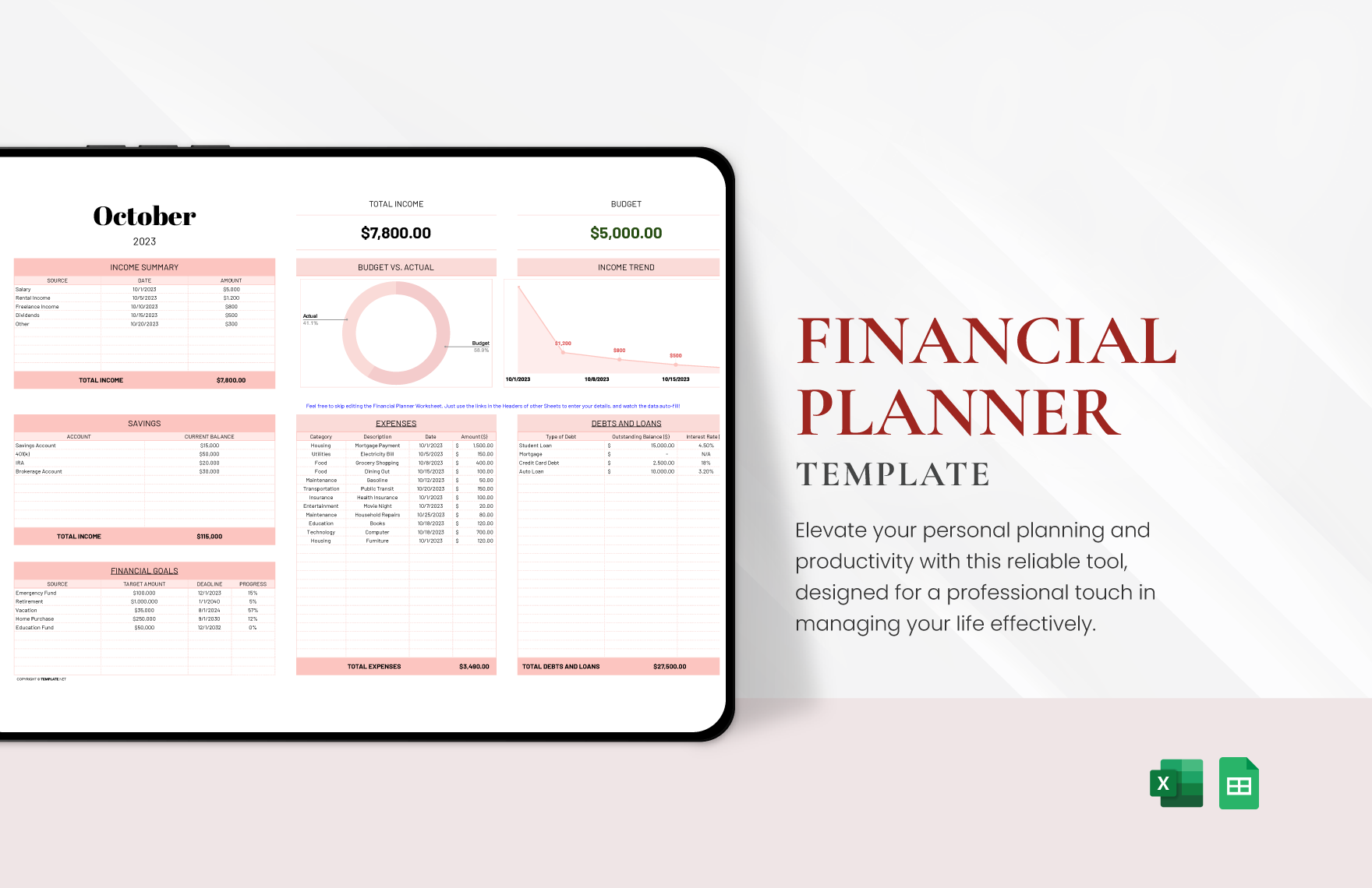 Financial Planner Template