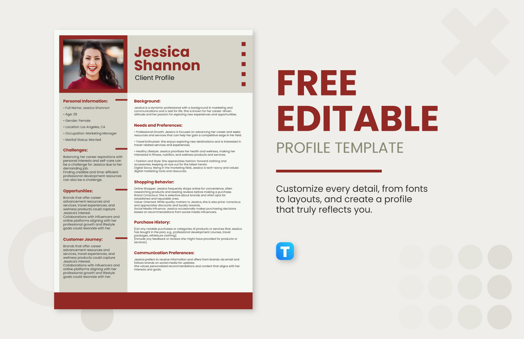 Free personalized  profile picture templates