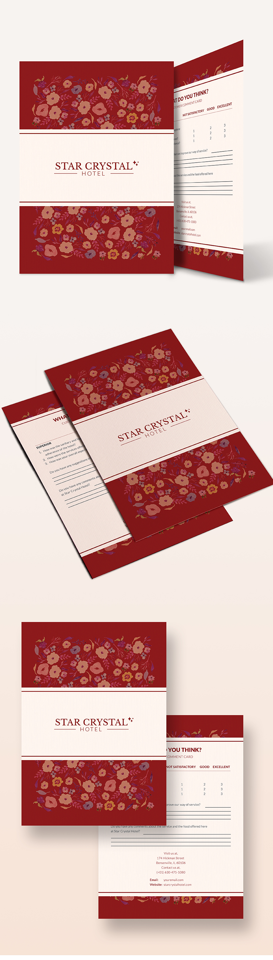 Hotel Customer Comment Card Template Illustrator, Word, Apple Pages