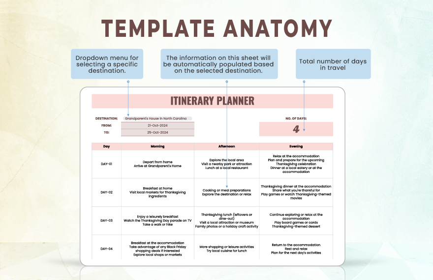 Itinerary Planner Template Itinerary Planner Template