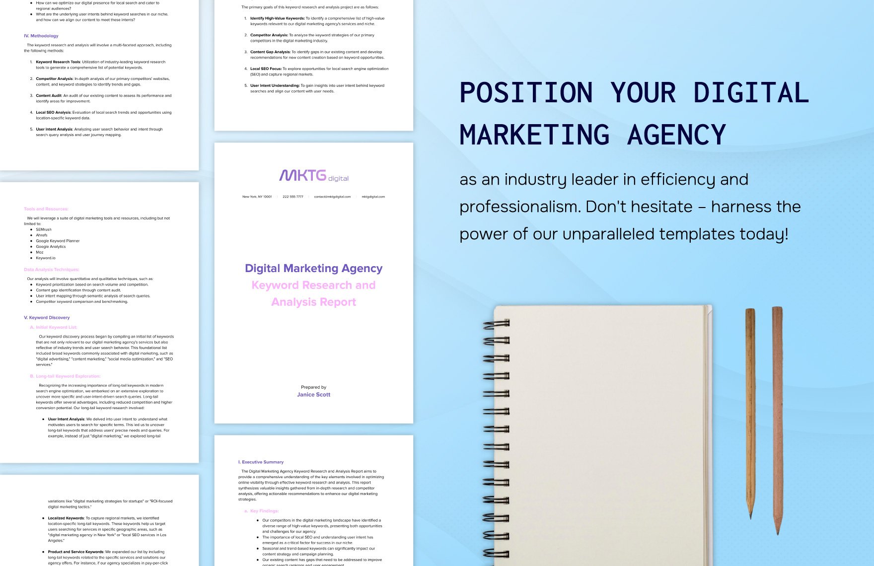 Digital Marketing Agency Keyword Research and Analysis Report Template