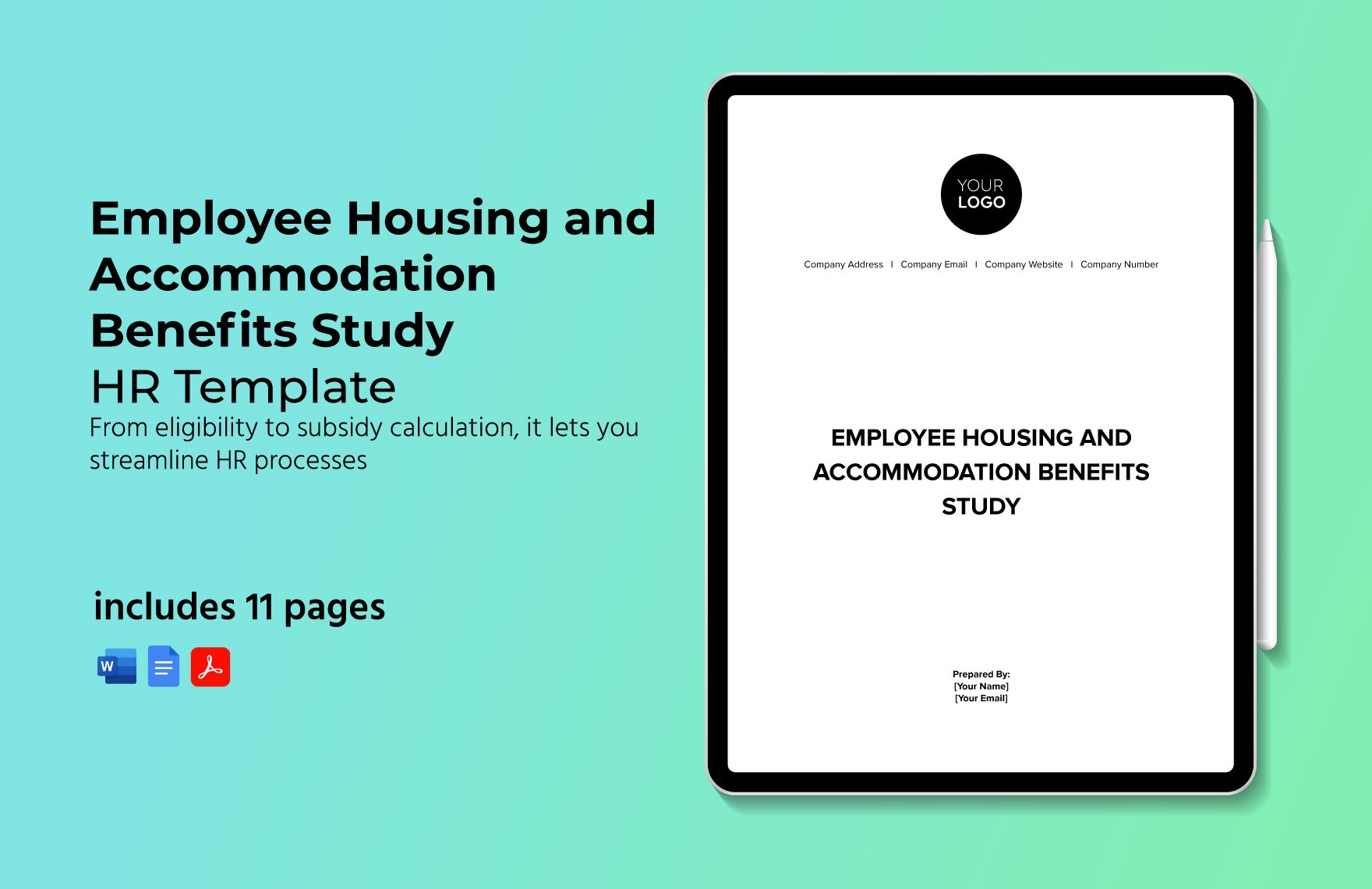 Employee Housing and Accommodation Benefits Study HR Template