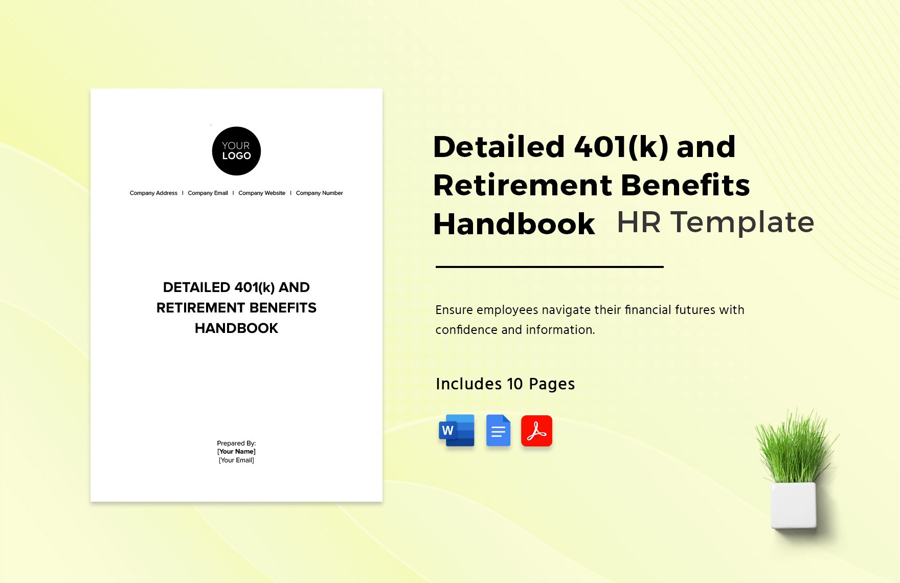 Detailed 401(k) and Retirement Benefits Handbook HR Template