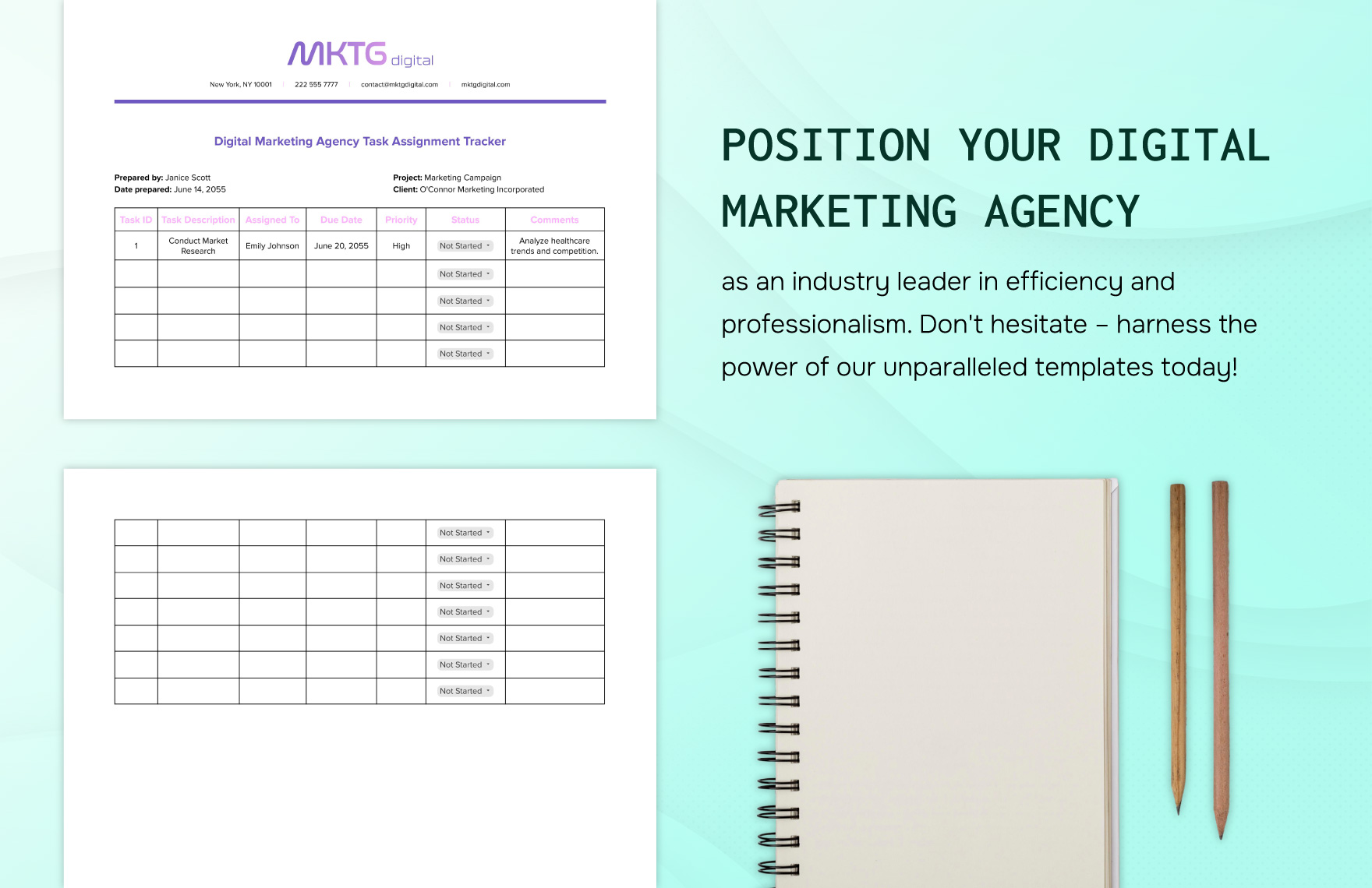 Digital Marketing Agency Task Assignment Tracker Template